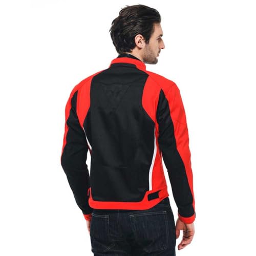 Dainese Hydraflux 2 Air D-Dry Jacket, Motorradjacke Sommer mit Abnehmbarem Wasserdichtem Futter, Herren, Schwarz/Lava Rot, 48