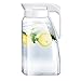 Szklany dzbanek o pojemności 3 l/101 uncji z pokrywką na mleko i sok do mrożonej kawy, zimne lub gorące napoje, można myć w zmywarce, chłodzony/podgrzewany (Color : Clear, Size : 3L)