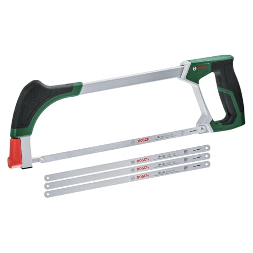 Bosch Bügelsäge 300mm + 3 Extra-Sägeblätter (Bügelsäge mit 4 langlebigen Bi-Metall Sägeblättern für Metall, Holz, Kunststoff und mehr; Einfacher Wechselmechanismus; Softgrip) - Amazon Edition Bosch Bügelsäge 300mm + 3 Extra-Sägeblätter (Bügelsäge mit 4 langlebigen Bi-Metall Sägeblättern für Metall, Holz, Kunststoff und mehr; Einfacher Wechselmechanismus; Softgrip) - Amazon Edition