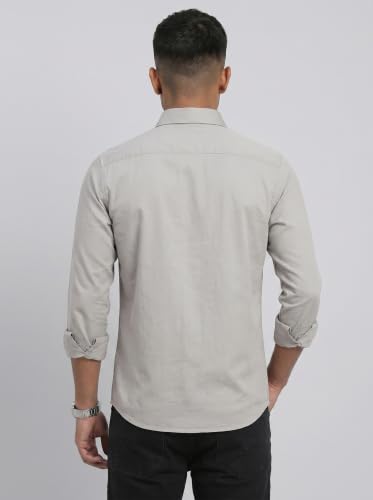 Image of DOXIC Men's Cotton Shirt with Spread Collar Neck Full Sleeves Classic Style Solid Pattern Regular Fit and Standard Length | Formal & Casual Wear Shirts
