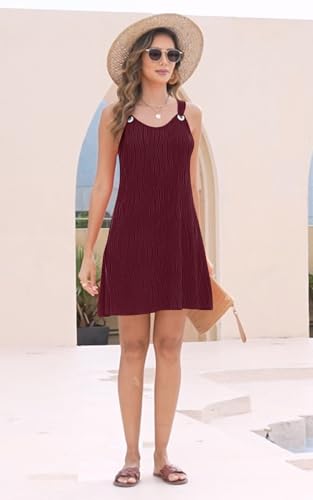 Image of Disamer Summer Dresses for Women 2026 Sundresses Sleeveless Beach Swimsuit Cover Ups Spring Casual Tank Tshirt Sun Dress