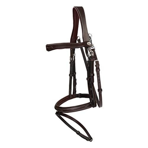 Dy'on Trense Working Collection Kombiniertes Reithalfter mit Karabinern - Full/WB - Braun