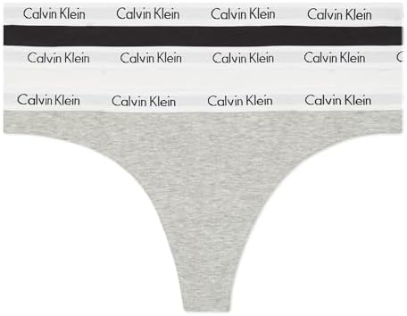 Calvin Klein womens Carousel Logo Cotton Stretch Thong Panties, M...