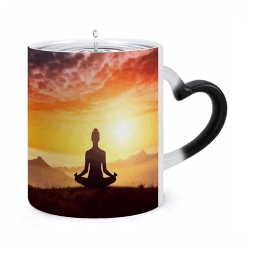 WAFICAC Taza de meditación de yoga, 325 ml, con diseño de orejas, divertidas tazas de cerámica, personalizadas, para té caliente, para hombres y mujeres.