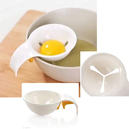 2 Pcs Egg Separator Egg Yolk Separator Yolk Filter For Kitchen Egg White Yolk Filter Separator Baking Tool [White] #TOP2