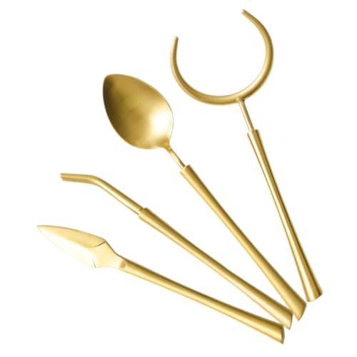 BIUDECO Tea Set Including Strainer Scoops Bottle Clip 4-piece Stainless Steel Tea Ceremony Accessories