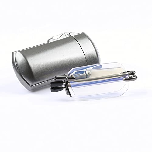 Klappbare Lesebrille mit Etui, für Männer und Frauen, tragbar, schlank, stilvoll, blaues Licht blockierend, schlanker Taschenleser (Größe: 3,0 x)