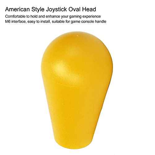 ciciglow Joystick's Oval Balltop, Oval Joystick Head Rocker Ball Top Handle M6 Type Game DIY Teile Ersatzgriff Gaming Zubehör(Gelb)