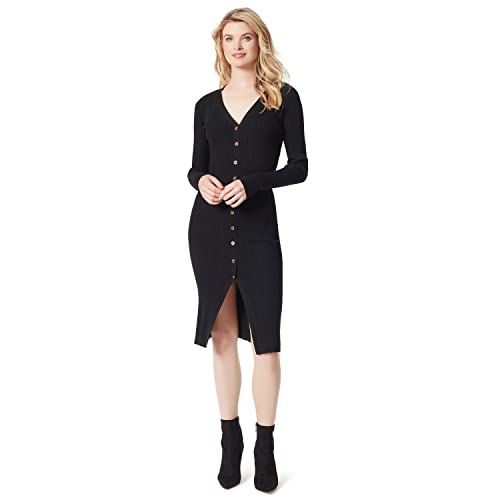 Jessica Simpson Women's Austyn Long Sleeve Cardigan Dress, Black, Medium #TOP9