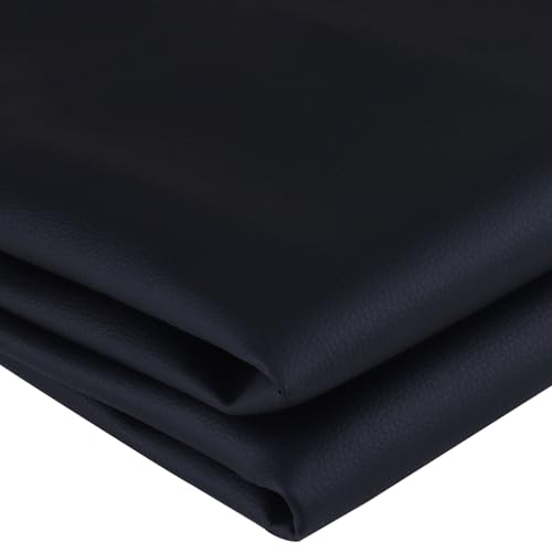 Black Marine Vinyl Upholstery Faux Leather Sheets 54"x36" Marine Vinyl Fabric Waterproof Durable,Suitable for Home Decoration and DIY Hand Sewing Projects (Black, 1 Yard 54"X36")