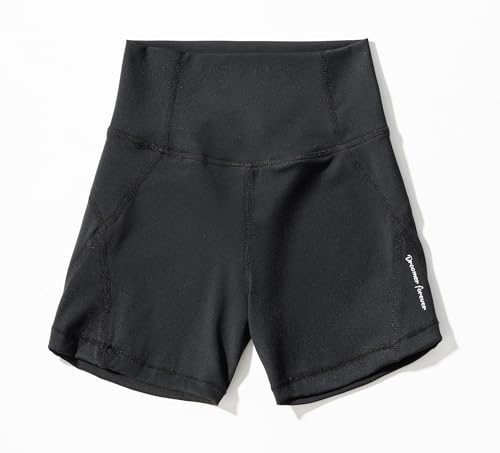 Dtone Shorts atléticos para meninas de cintura alta para ioga e vôlei de 5 a 14 anos, Preto, 9-10 An