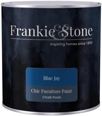 Frankie & Stone Chic Furniture Paint 1 Litre - Black Coal - Refresh Interior Furniture, Wardrobes, Tables & Chairs, Cupboards & Doors - Velvety, Chalk Chic Finish - Water Based - Quick Drying Solution