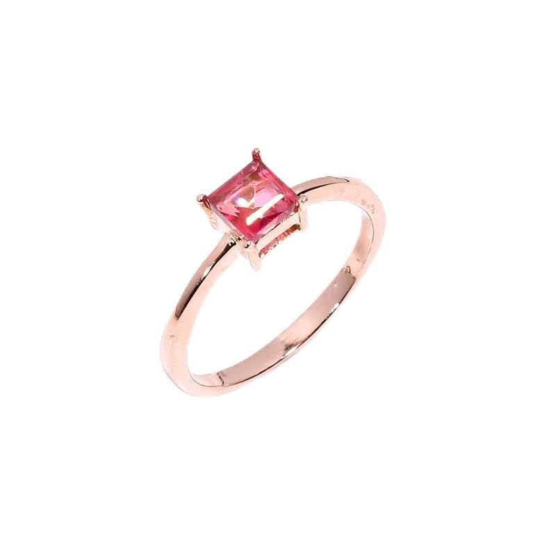 Bague en argent et topaze rose naturelle, le cadeau de mariage idéal