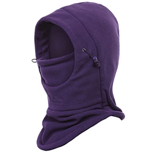 Azarxis - Azarxis Balaclava Face Mask Winter Hat Ski Mask Fleece Windproof Hood Neck Warmer for Cycling Hiking (Thicken - Dark Purple)