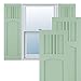 Ekena Millwork 15"W x 46"H True Fit PVC San Miguel Mission Style Fixed Mount Shutters, Seaglass (Per Pair - Hardware Not Included)