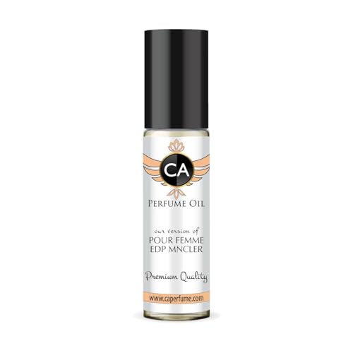 CA Perfume Impression of Pour Femme Edp Mncler for Women Fragrance Oil Floral Woody Musk Scent Long Lasting Perfumes for Women Travel Size TSA Ready Mini Parfum Body Oil Roll-on 0.33 Fl Oz 10ml