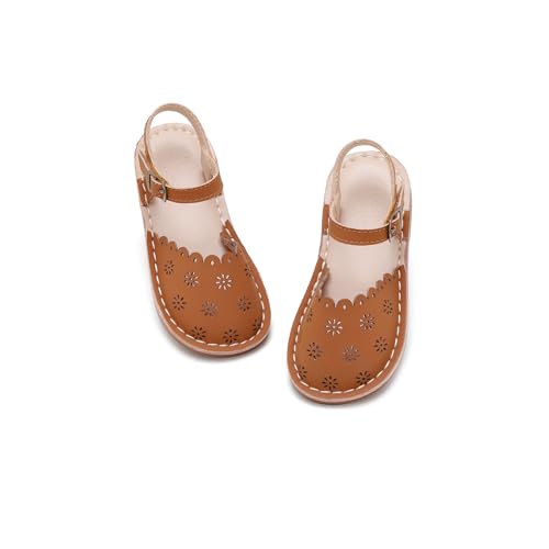 Flaryzone Girls Sandals Closed Toe Summer Flats Dress Sandals Shoes Toddler/Little Kid