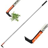 CKLT 58in Crack Weeder with Spring Steel L-Shaped Blade Adjustable Stainless Steel Handle Garden Crevice Weeding Tool for Sidewalks, Driveways, and Patios