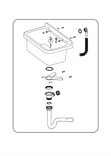 Lavabo de pared resistente a los ácidos y humedad Negrari negro 5