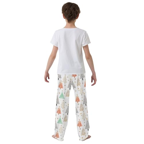 ZZXXB Galaxy Star Xmas Tree Boys Long Pants Soft Trousers Elastic Waist Kids Lounge Bottoms with Pockets S-XL3