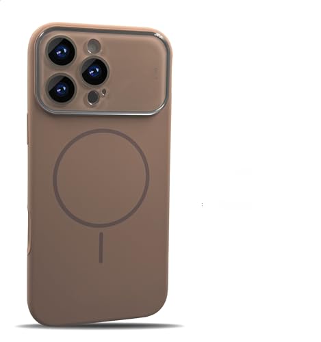 Coque iPhone 17 Pro en silicone liquide café avec protection d'objectif en acrylique