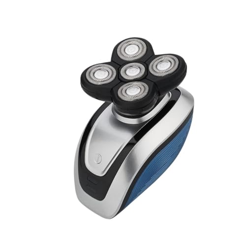 BEBEMOKO Afeitadora Eléctrica Rotativa Recargable USB para Hombres 5 Cabezales Flotantes 4d Ipx6, Recortadora de Barba y Vello Corporal, Uso en Seco y Húmedo para Cuidado Personal