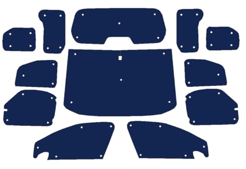 Fensterrollo-Set Kombatibel Mit Citroen Berlingo (2008-2018)(Komplettset + Heckklappe + Dachfenster) Rückseite in fluoreszierendem Orange, Reversibel und Thermisch