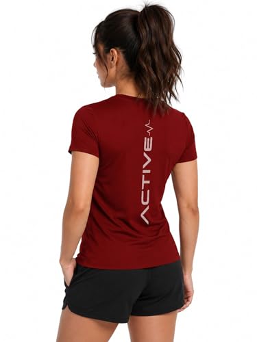 Image of 3Colors Women's Active Dry Fit Sports Active T-Shirt | Quick Dry Gym Workout Tee | Athletic Running Training Top-Active Signal