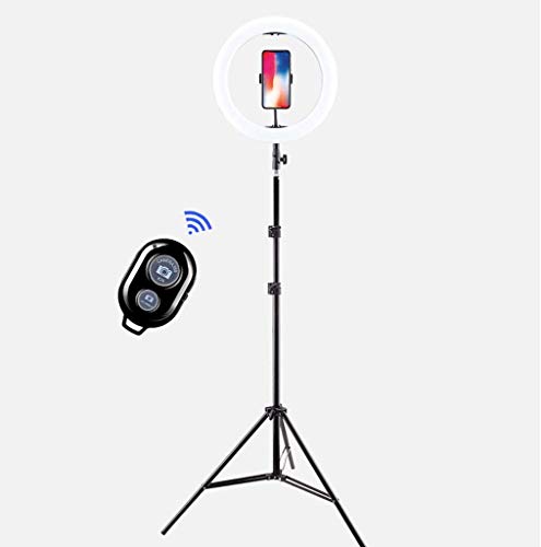 LED Ringlicht 36cm 336 LED Perlen 3 Licht-Modi 2800K-6200K Dimmbare Stehen Ringlicht Kit für Make-up YouTube Video Blogger Salon,160cm