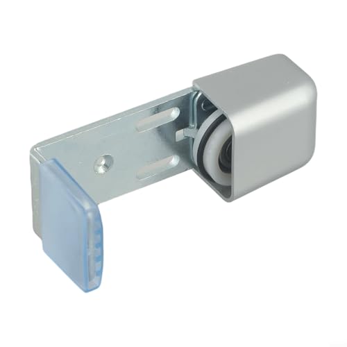 Rullo guida regolabile per porte scorrevoli, montaggio a parete, struttura in acciaio e silicone, argento (B)