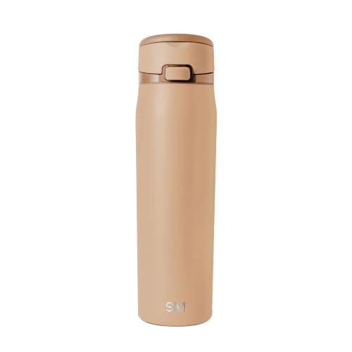 Image of Simple Modern Water Bottle with Straw & Handle | 24oz | Tan | Mesa Loop Insulated Water Bottle for School, Sports, Travel | Leak Proof, Stainless Steel | Desert