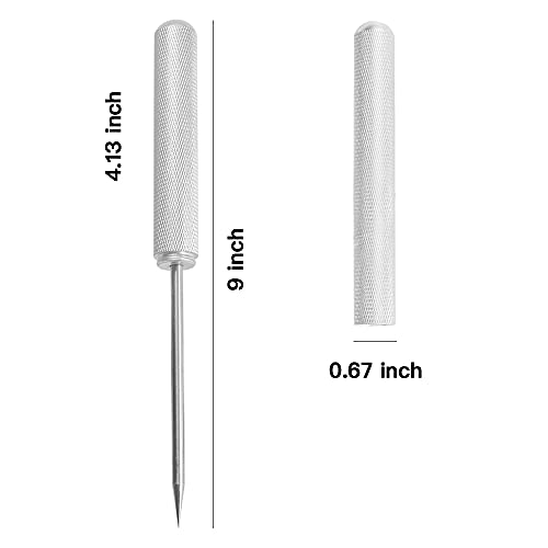 Rddconkit 9\" Ice Picks Aluminum Alloy Handle Ice Tool With Safety Cover for Kitchen, Bars, Bartender,Picnics, Camping, And Restaurant (Silver)