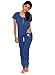 US Polo Assn. Women's 2 Piece Shorts Sleeve Shirt and Skinny Pant PJ Set Blue M