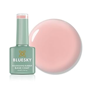 Bluesky Rubber Base Coat 10ml – Girl’s Secret – BNR08, Base Gel for Nails, Strengthening Gel Base Coat for 21 Day Manicure, LED UV Lamp Required