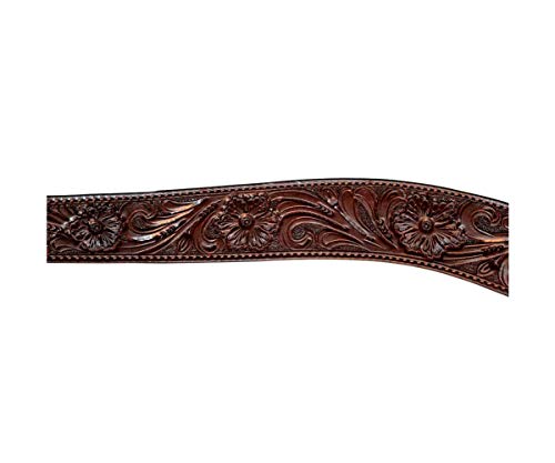 Circle Y 2" Wide Contoured Classic Floral Breast Collar For Horse, Walnut #TOP1