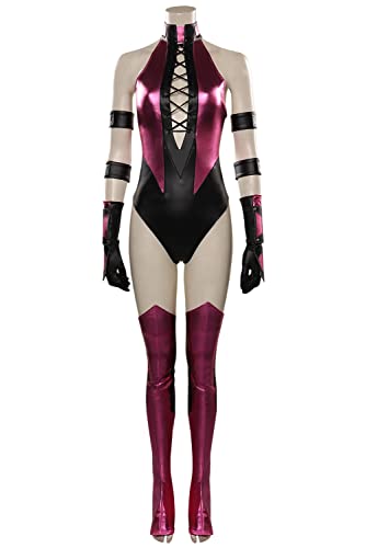 Vasojot MK Mileena Cosplay Costume Adult Women Halloween Carnival Party Cosplay Mileena Costume Outfits