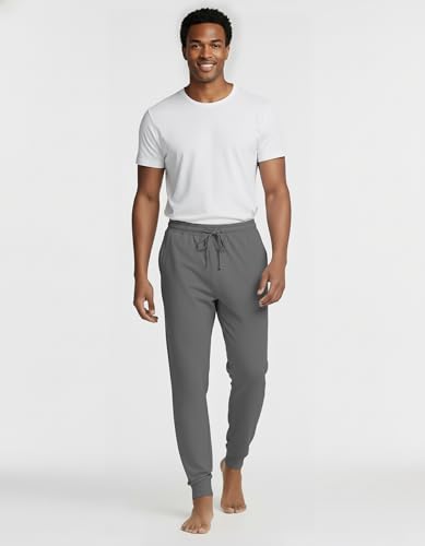 Image of Real Essentials 3 Pack: Men's Soft Lounge Sleep Joggers - Pajama Pants Drawstring & Pockets (Available in Big & Tall)
