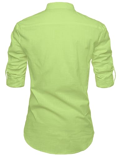 Image of Vida Loca Full Sleeve Mandarin Collor Cotton Casual Slim Fit Shirt for Men's