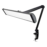 Ultra Bright 2300 Lumens Professional Eye Care LED Desk Lamp - Adjustable Brightness, Dimmable Modern Task Light with Clamp for Home Office, Beauty, Crafting, Workbench (Daylight, Dimming, Black)