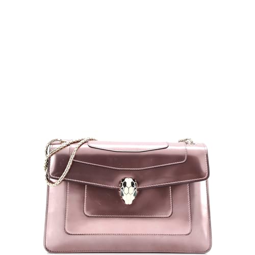 Bvlgari, Pre-Loved Serpenti Forever Shoulder Bag Patent Medium, Metallic