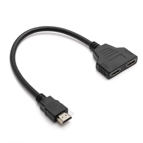 FongYeueWY HDMI Cable Splitter 1 in 2 Out Cable Adapter 1080p HDMI Male to Dual Female 1 to 2 Way HDMI Splitter Adapter Cable for HDTV HD, LED,LCD,DVD,Plug and Play