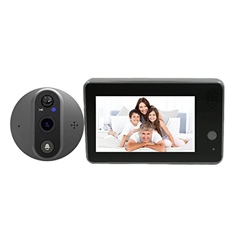 Widealiff Campainha com vídeo, câmera com olho mágico, visor de porta de 4,3 polegadas, campainhas d