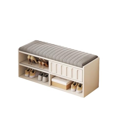 ZIGUIhsou-11 Zapateros con estantes para Zapatos Banco de Zapatos Entrada, Banco Almacenamiento con Patas Metal y Cojines cojín Suave, zapateros for Pasillo, Dormitorio(60cm)