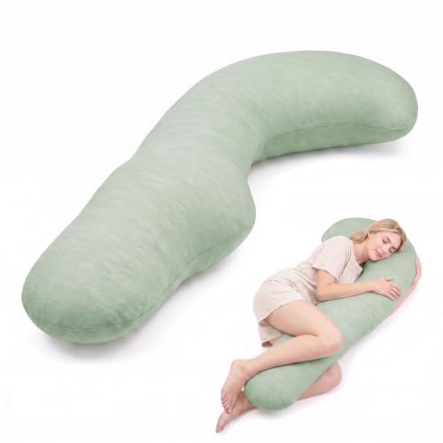 YZ HOME Cooling J Shaped Pregnancy Pillow, Removable Cover