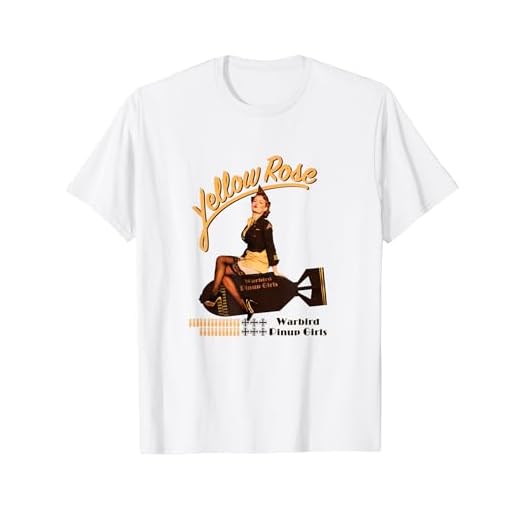 イエローローズ - モダン航空ノーズアートピンナップガール Tシャツ