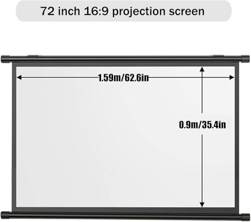 Pantalla manual de proyector 72in 16:9 enrollable miniatura 2