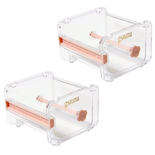 gsnma 2 Pack Washi Tape Dispenser Cutter Roll Tape Holder Organizer Machine Tape Cutting Machine Masking Tape Desktop Tape DIY Sticker Roll Tape Cutter Holder Storage (Beige)