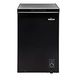 Willow W99CFB Freestanding 99L Chest Freezer with Removable Storage Basket, Suitable for Outbuildings and Garages, 4* Freezer Rating - Black