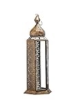 Serene Spaces Living Dekorative Metall-Laterne, Antik-Bronze, Scrollwork-Muster...