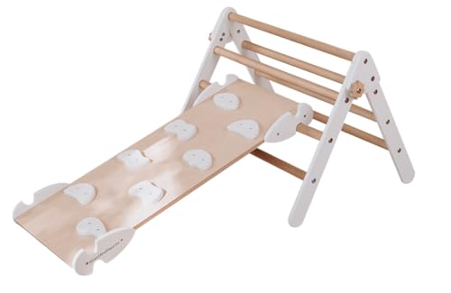 Wood And Hearts Triangle+ramp, Made in Ukraine, Climbing Toys for Toddlers Inside, Toddler Climbing Toys Indoor, Jungle Gyms for Toddlers, Indoor Jungle Gym, Triangle Climbing Set Montessori